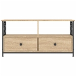 Mobile TV Rovere Sonoma 90x33x45 cm Legno Multistrato e Ferro