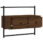 Mobile TV a Muro Rovere Marrone 60,5x30x51 cm Legno Multistrato