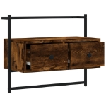 Mobile TV a Muro Rovere Fumo 60,5x30x51 cm in Legno Multistrato