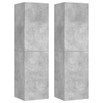 Mobili TV 4 pz Grigio Cemento 30,5x30x110 cm in Truciolato