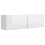 Mobili TV 4 pz Bianco Lucido 100x30x30 cm in Truciolato