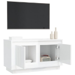 Mobile Porta TV Bianco Lucido 80x35x45 cm in Legno Multistrato