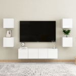 Mobile Porta TV a Parete Bianco Lucido 30,5x30x30 cm