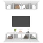 Mobili TV 4 pz Bianchi 80x30x30 cm in Legno Multistrato