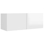 Set di Mobili Porta TV 5 pz Bianco Lucido in Legno Multistrato