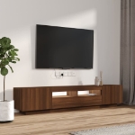 Set Mobili TV 2pz con Luci LED Rovere Marrone Legno Multistrato