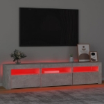 Mobile Porta TV con Luci LED Grigio Cemento 180x35x40 cm