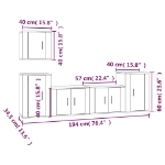 Set Mobili Porta TV 5 pz Rovere Marrone in Legno Multistrato
