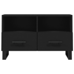 Mobile Porta TV Nero 80x36x50 cm in Legno Multistrato