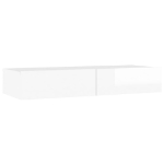 Mobile Porta TV con Luci LED Bianco Lucido 90x35x15,5 cm