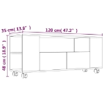 Mobile per TV Grigio Cemento 120x35x48 cm Legno Multistrato