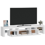 Mobile Porta TV con Luci LED Bianco Lucido 200x36,5x40 cm