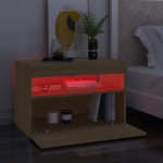 Mobile Porta TV con Luci LED Rovere Sonoma 60x35x40 cm