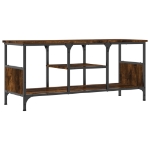 Mobile TV Rovere Fumo 100x35x45 cm in Legno Multistrato e Ferro