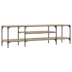 Mobile TV Rovere Sonoma 161x35x45 cm Legno Multistrato e Ferro