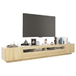 Mobile Porta TV con Luci LED Rovere Sonoma 260x35x40 cm