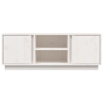 Mobile Porta TV Bianco 110x35x40,5 cm in Legno Massello di Pino