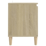 Mobile TV con Gambe in Legno Rovere Sonoma 103,5x30x50 cm