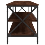 Mobile TV Rovere Marrone 200x40x50cm Legno Multistrato Metallo