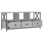 Mobile TV Grigio Sonoma 102x33x45 cm Legno Multistrato e Ferro