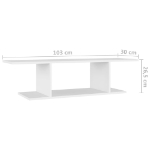 Armadietto a Parete per TV Bianco 103x30x26,5 cm