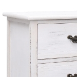 Mobile TV Bianco Anticato 108x30x40 cm Legno Massello Paulownia