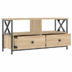 Mobile TV Rovere Sonoma 90x33x45 cm Legno Multistrato e Ferro