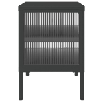 Mobile Porta TV Nero 105x35x50 cm Vetro e Acciaio