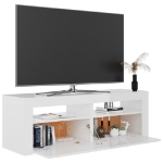 Mobile Porta TV con Luci LED Bianco Lucido 120x35x40 cm