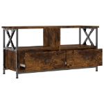 Mobile TV Rovere Fumo 90x33x45 cm in Legno Multistrato e Ferro