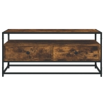 Mobile Porta TV Rovere Fumo 100x35x45 cm in Legno Multistrato