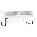 Mobile Porta TV Bianco Lucido 100x34,5x44,5cm Legno Multistrato