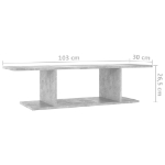 Armadietto a Parete per TV Grigio Cemento 103x30x26,5 cm