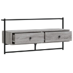 Mobile TV a Muro Grigio Sonoma 100,5x30x51 cm Legno Multistrato