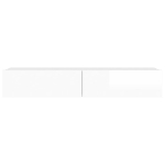 Mobile Porta TV con Luci LED Bianco Lucido 90x35x15,5 cm