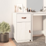 Armadietto da Scrivania Bianco 40x50x75 cm Legno Massello Pino