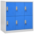 Armadietto con Chiave Grigio Chiaro e Blu 90x45x92,5 cm Acciaio