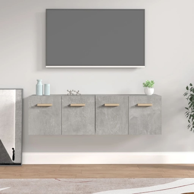 Mobili Parete 2 pz Grigio Cemento 60x36,5x35 cm in Multistrato