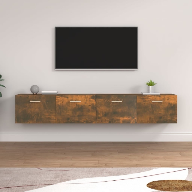 Mobili Parete 2 pz Rovere Fumo 100x36,5x35 cm Legno Multistrato