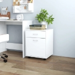 Mobiletto con Rotelle Bianco 45x38x54cm in Legno Ingegnerizzato
