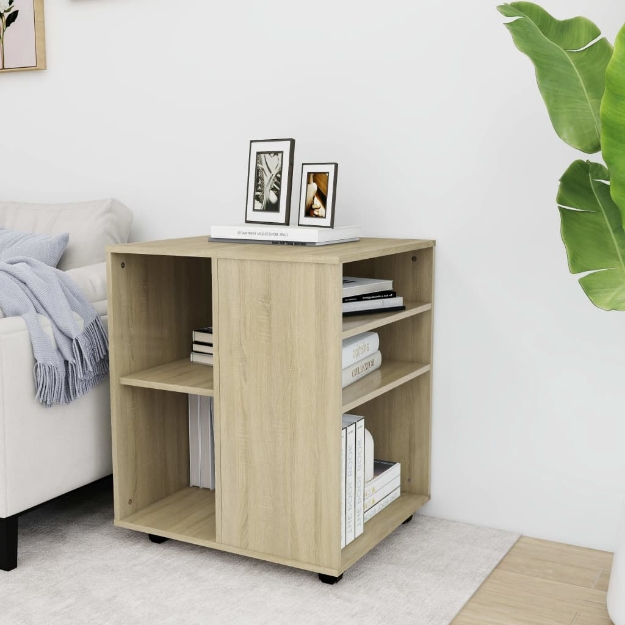 Mobiletto con Rotelle Rovere Sonoma 60x53x72 cm in Truciolato