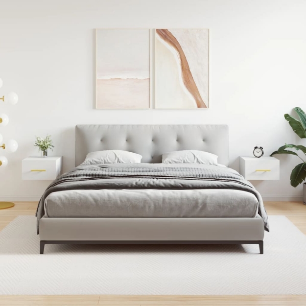 Comodini a Muro 2 pz Bianchi 35x35x20 cm