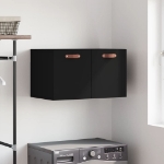 Mobile a Parete Nero 60x36,5x35 cm in Legno Multistrato