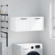 Mobile a Parete Bianco Lucido 80x36,5x35 cm Legno Multistrato