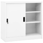 Armadio per Ufficio Anta Scorrevole Bianco 90x40x90cm Acciaio