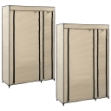 Armadi Pieghevoli 2 pz Crema 110x45x175 cm in Tessuto