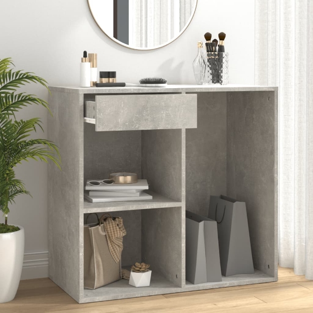 Armadietto per Cosmetici Grigio Cemento 80x40x75 cm in Legno