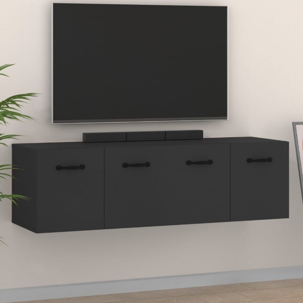 Mobili Parete 2 pz Neri 80x35x36,5 cm in Legno Multistrato