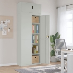 Armadio Classificatore Grigio Chiaro 90x40x240 cm in Acciaio