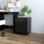 Mobiletto con Rotelle Nero 45x38x54 cm in Truciolato